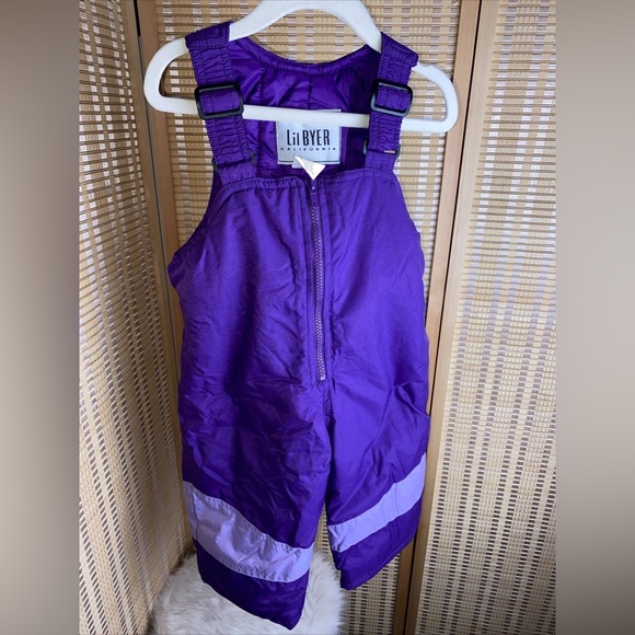 Snow Bib Purple Pants Lil Byer Size 24 Months Girls - Picture 1 of 3